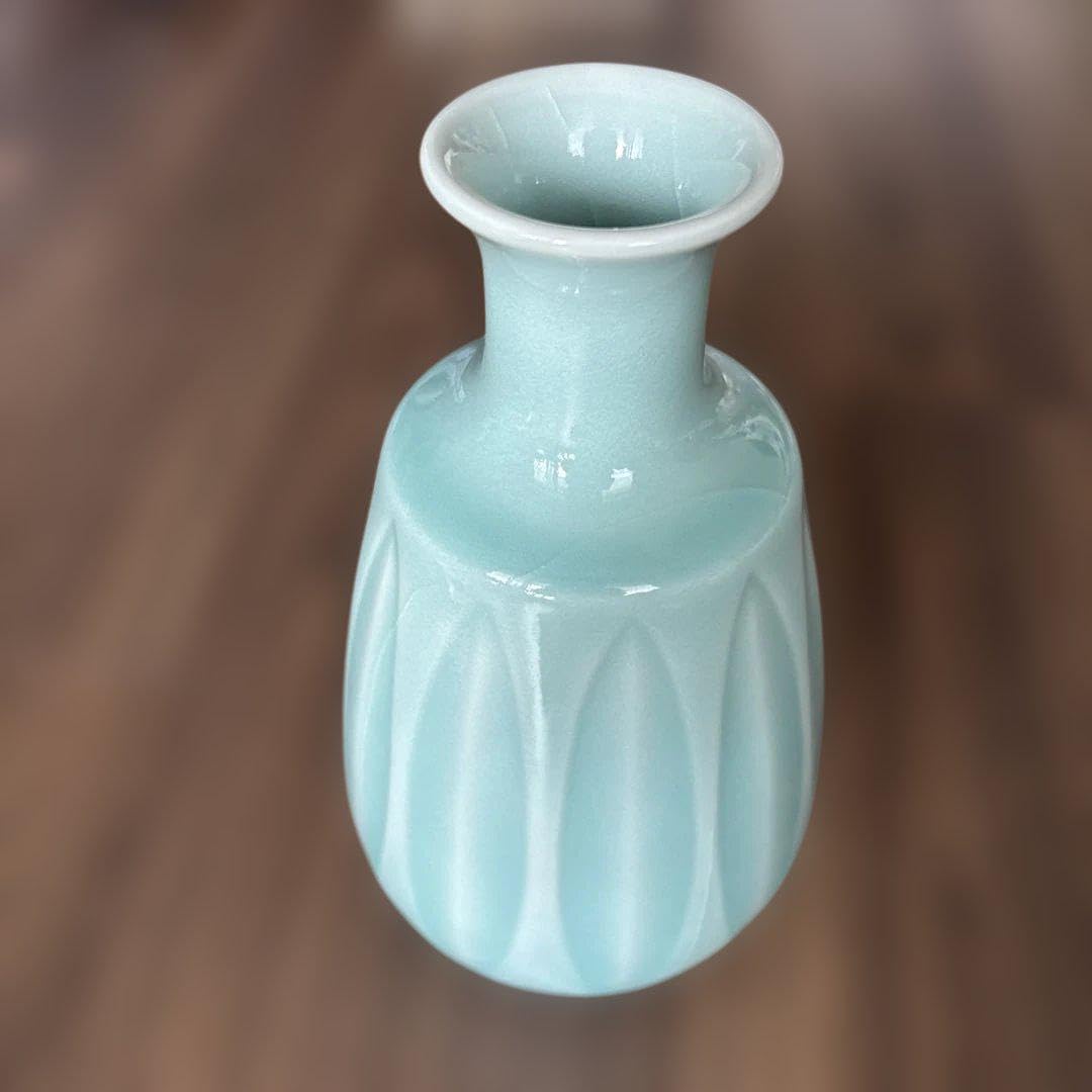 香蘭社の花瓶鶴青波 香蘭社 青海波文様 鶴 花瓶 花器 フラワーベース